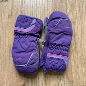 Head Kids Purple Ski Mittens with Pink Accents